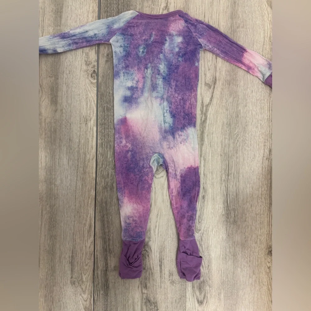 Purple Tie-Dye Kids One Piece Little Sleepies Footie PJS